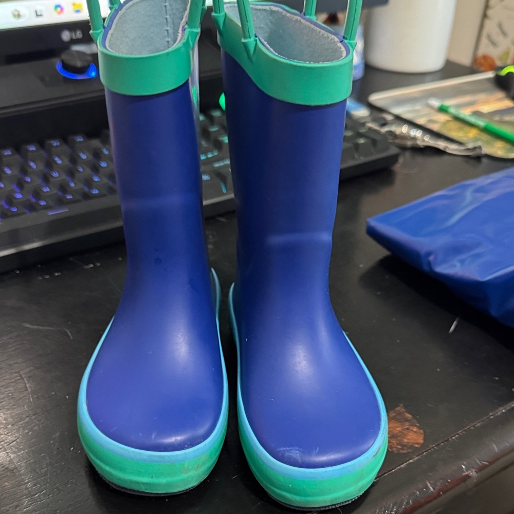 Cat & Jack Kids' Blue and Green Rain Boots